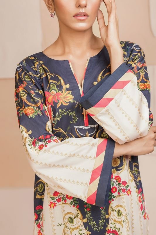Printed Cotton Satin Kurti