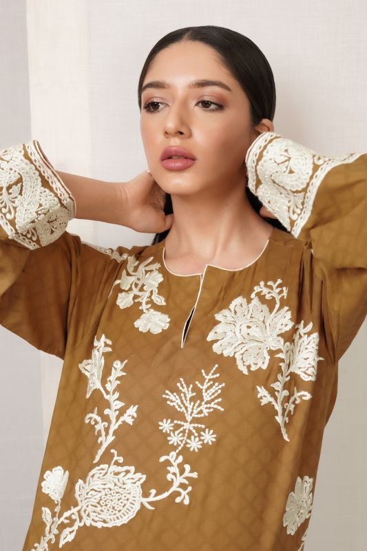 Embroidered Dobby Kurti