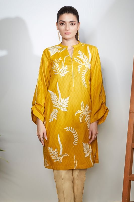 Embroidered Dobby Kurti