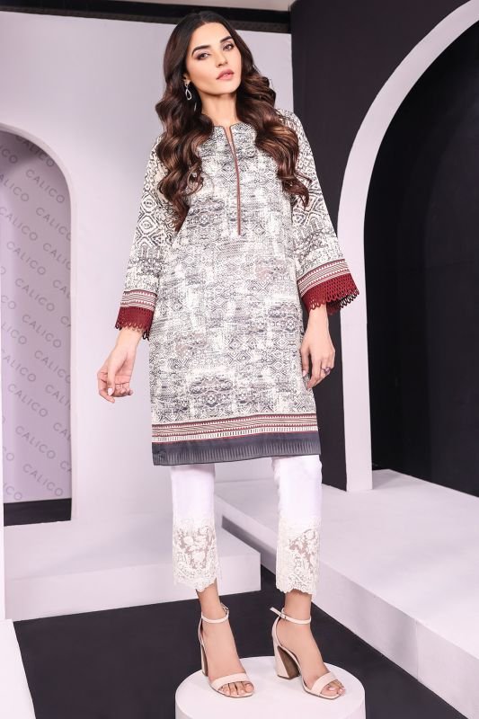 Printed Satin Kurti