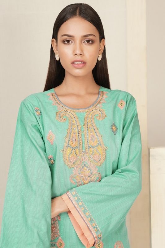 3 Pc Embroidered Dobby Suit