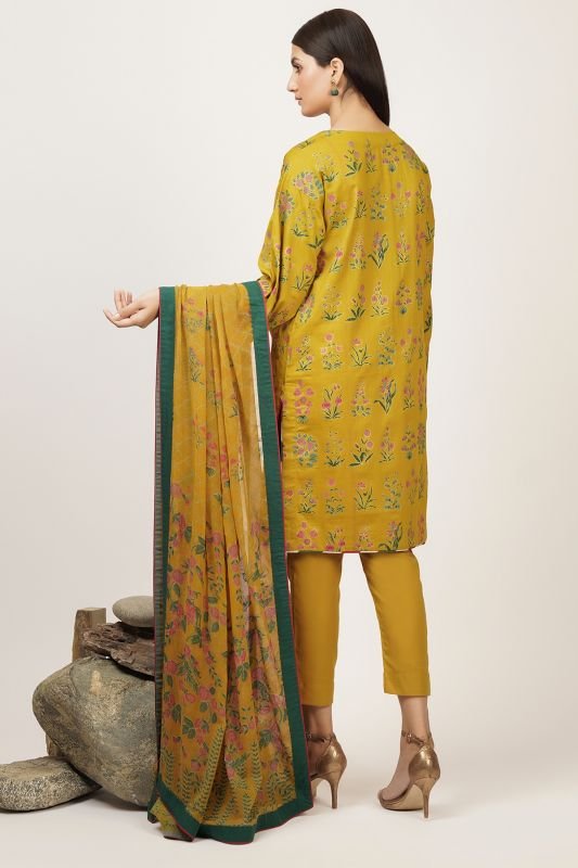 3 Pc Cotton Satin Suit