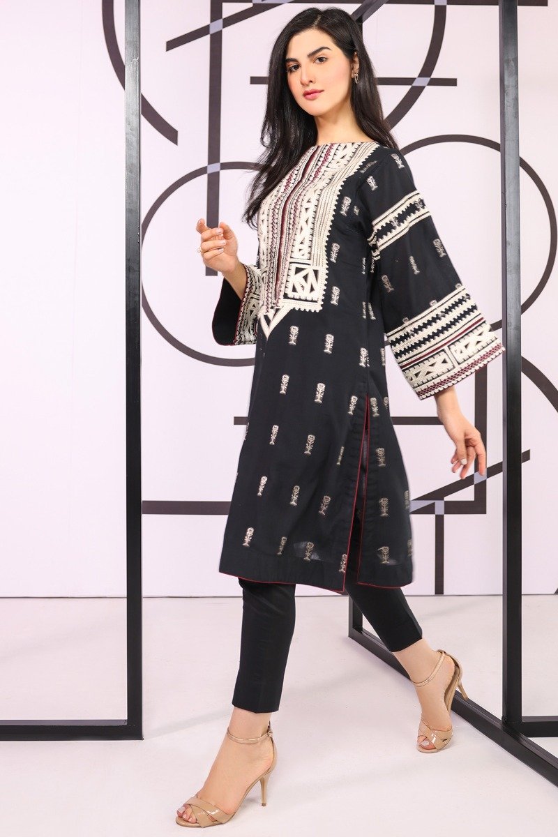 Alkaram - Dyed Embroidered Jacquard Kurti