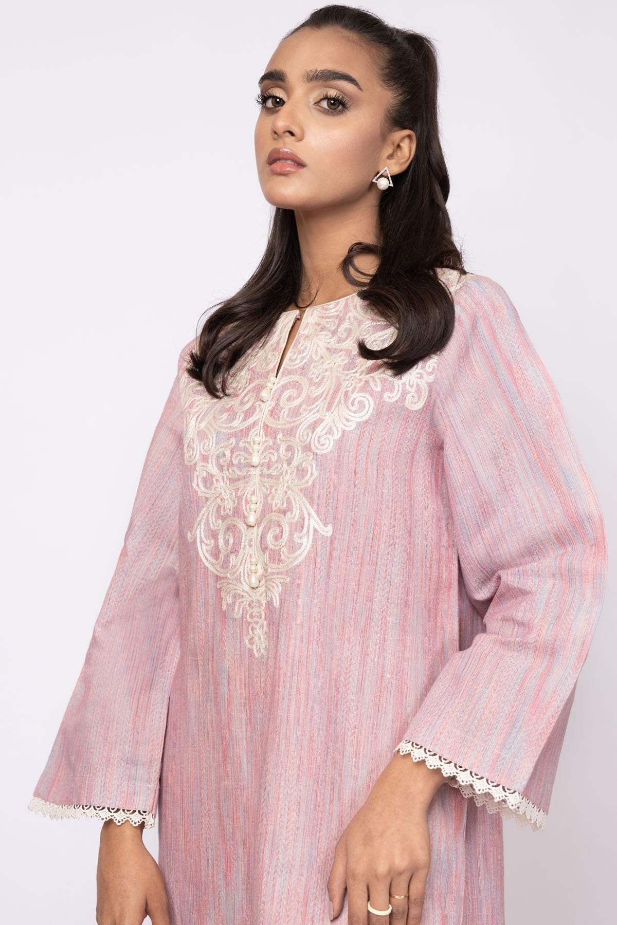 Alkaram - Embroidered Yarn Dyed Kurti