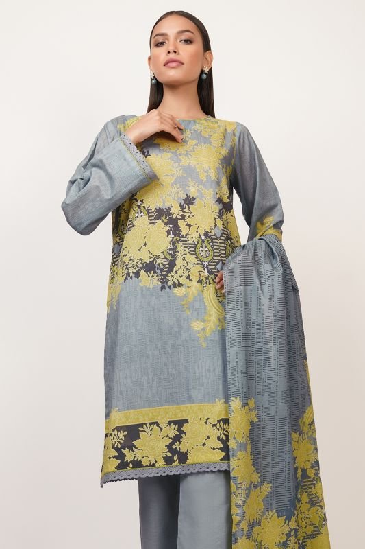 3 Pc Printed Lawn Suit