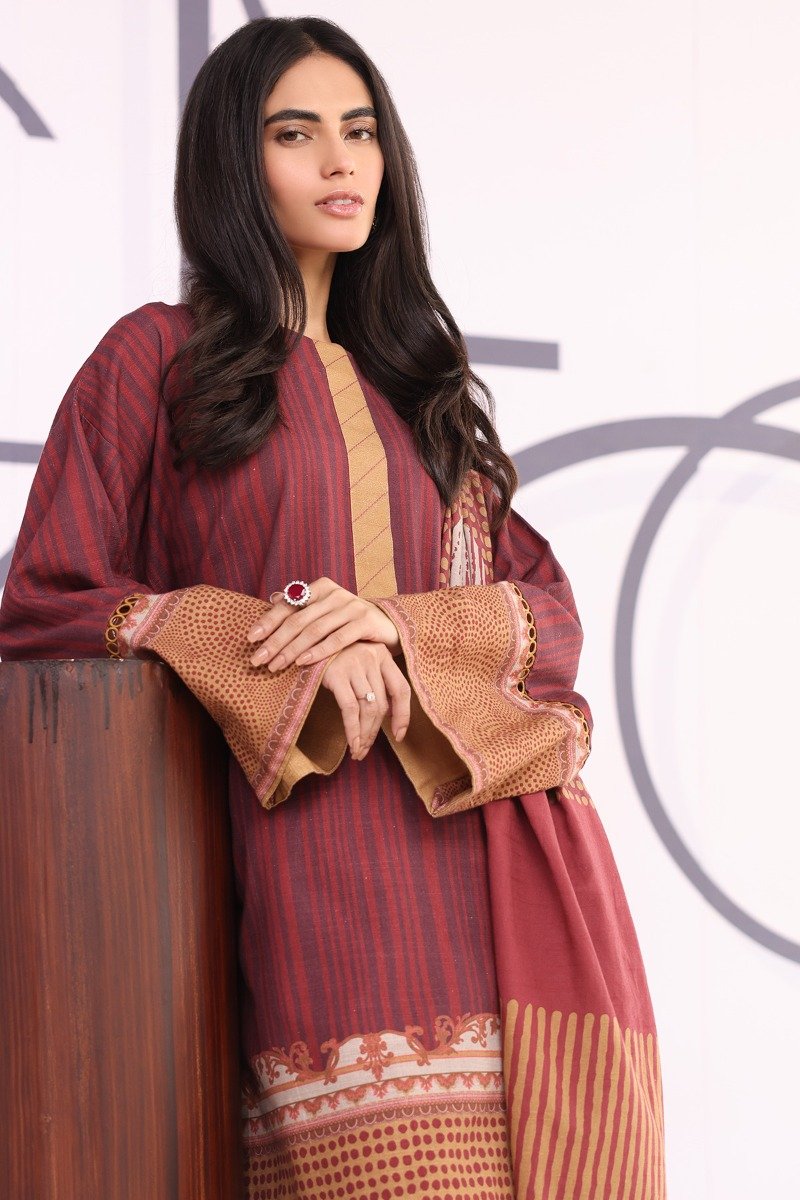 Alkaram - 3 Pc Printed Khaddar Suit