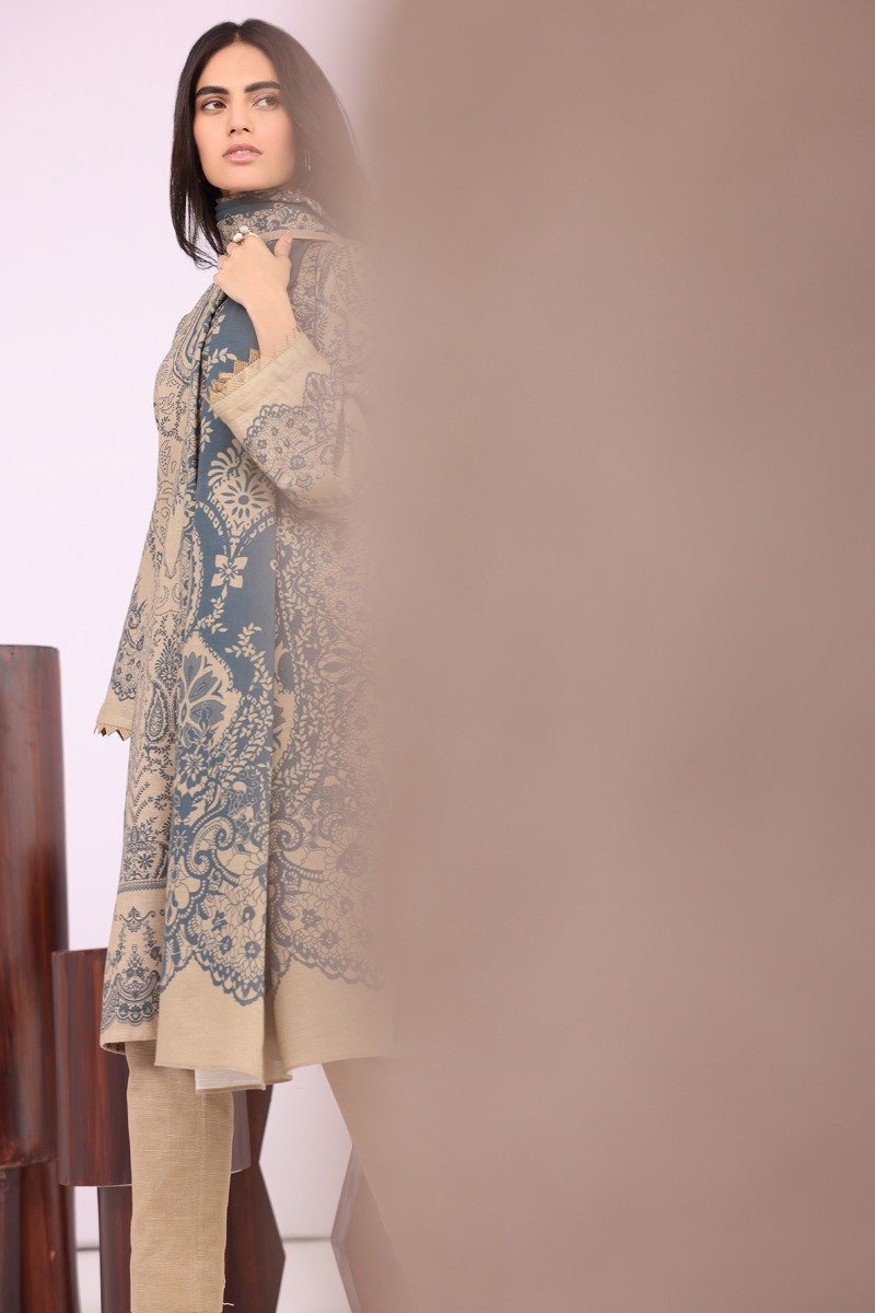 Alkaram - 3 Pc Printed Khaddar Suit