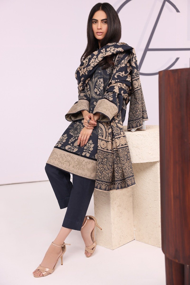 Alkaram - 3 Pc Printed Khaddar Suit