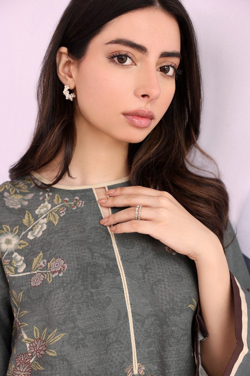 Alkaram - 2 Pc Printed Khaddar Casual Suit