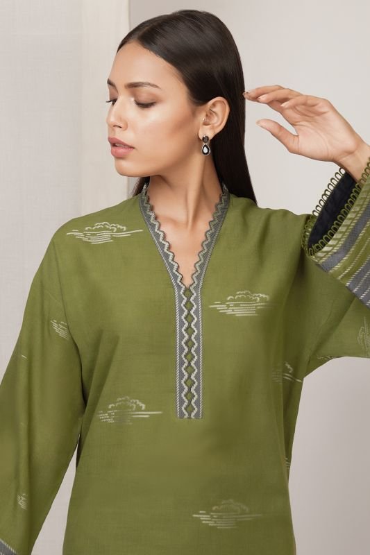 Dyed Jacquard Kurti