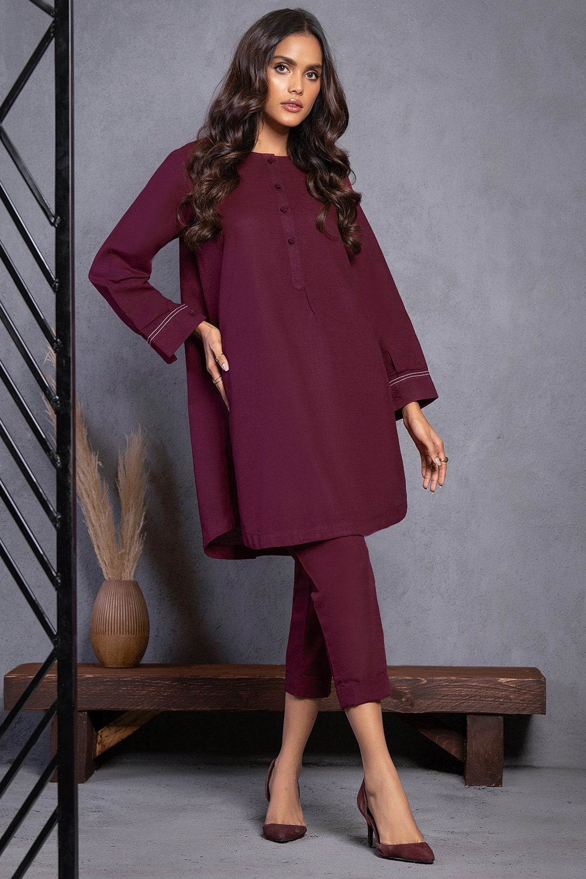Alkaram - 2 Pc Dyed Khaddar Suit
