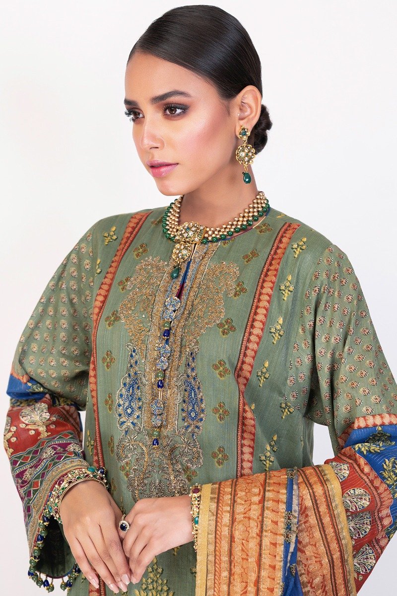 Alkaram - 2 Pc Embroidered Suit with Cotton Zarri Dupatta
