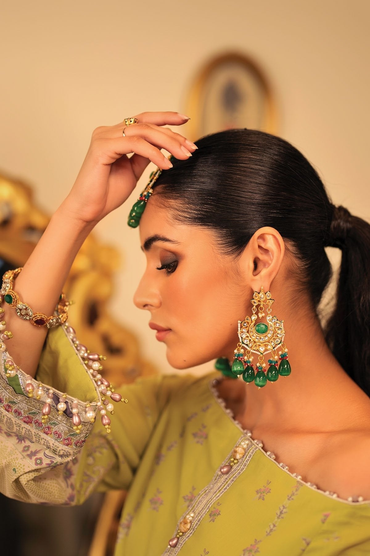 2 Pc Embroidered Cambric Suit With Cambric Trouser