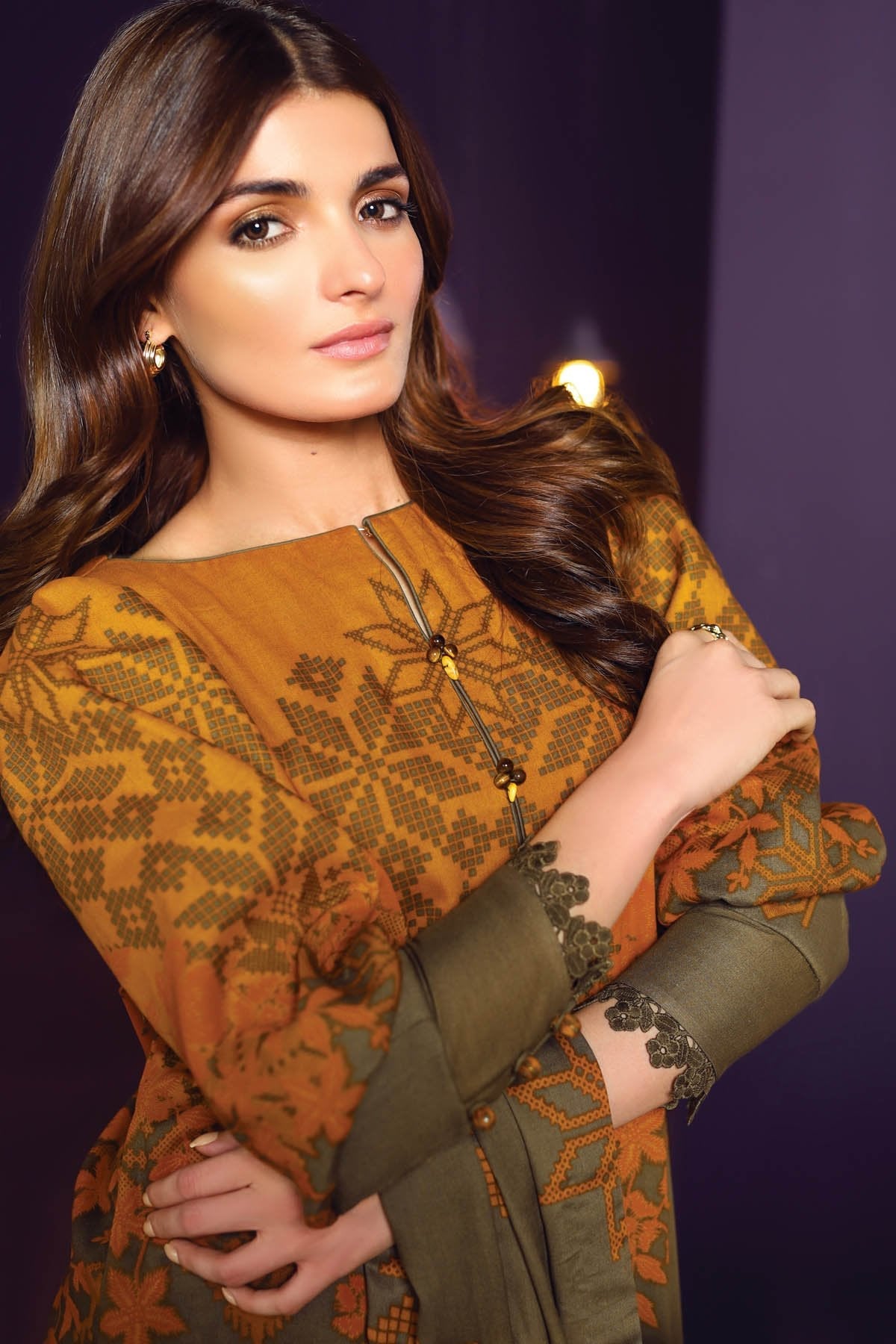 Alkaram - Three Piece Printed Plain Viscose Suit With Printed Plain Viscose Dupatta
