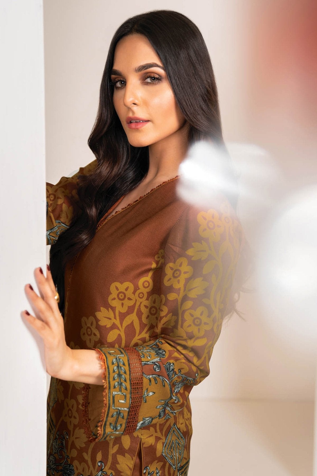 Alkaram - Two Piece Printed Twill Suit With Dyed Twill Viscose Trousers