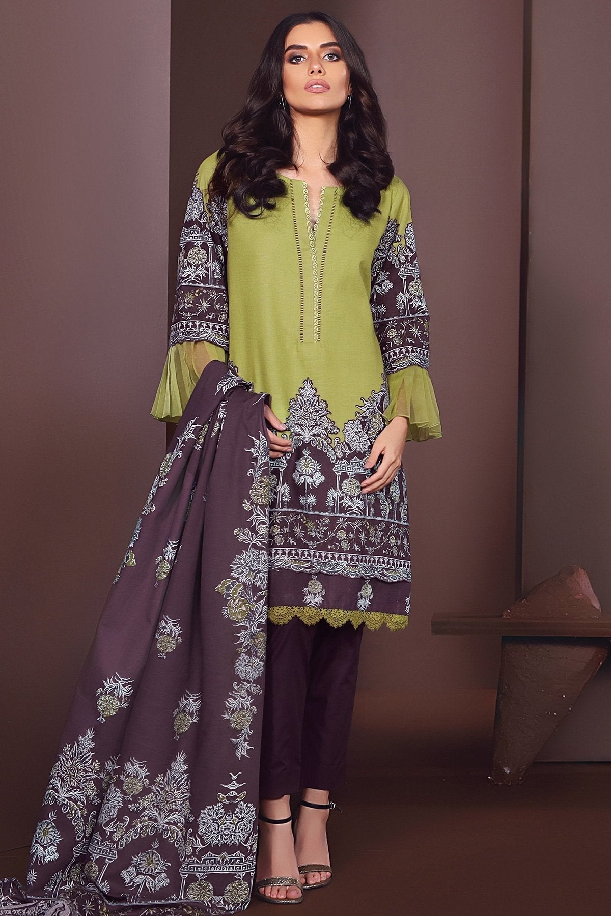 Alkaram - 3 Pc Printed Lawn Suit With Printed Dupatta