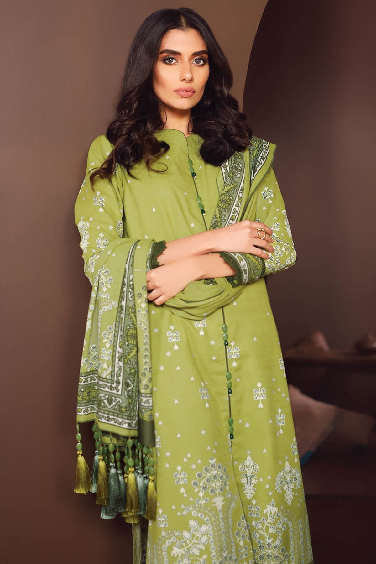 Alkaram - 3 Pc Printed Lawn Suit With Printed Dupatta