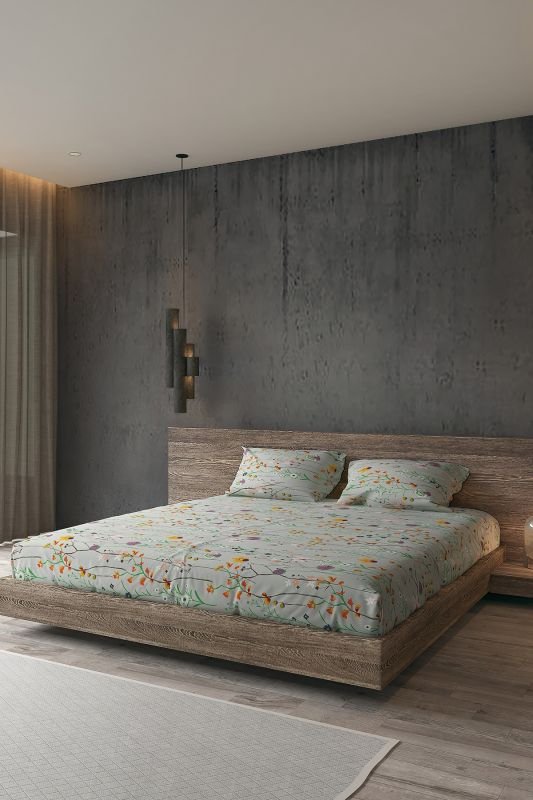 Alkaram - Printed Satin Luxury Bedsheet Set T-300