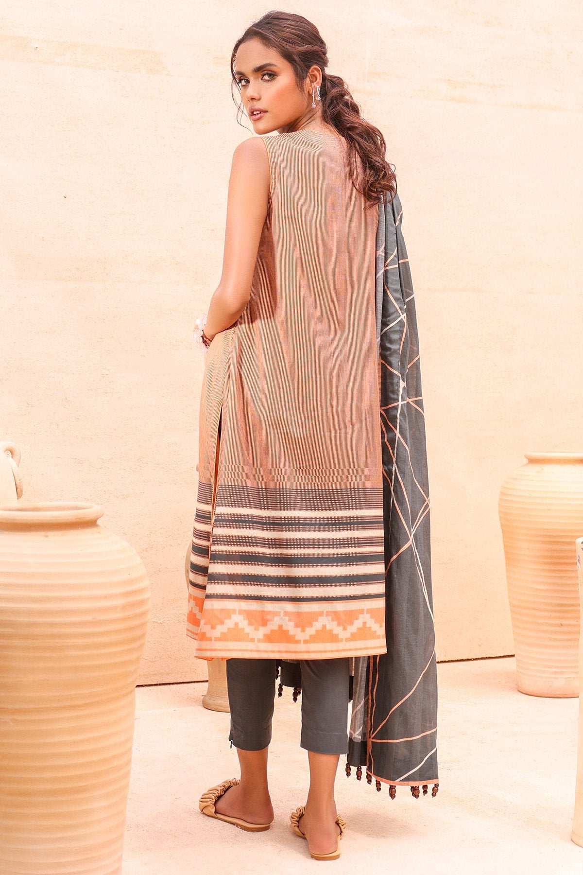 Alkaram - 3 Pc Embroidered Suit With Brochia Dupatta