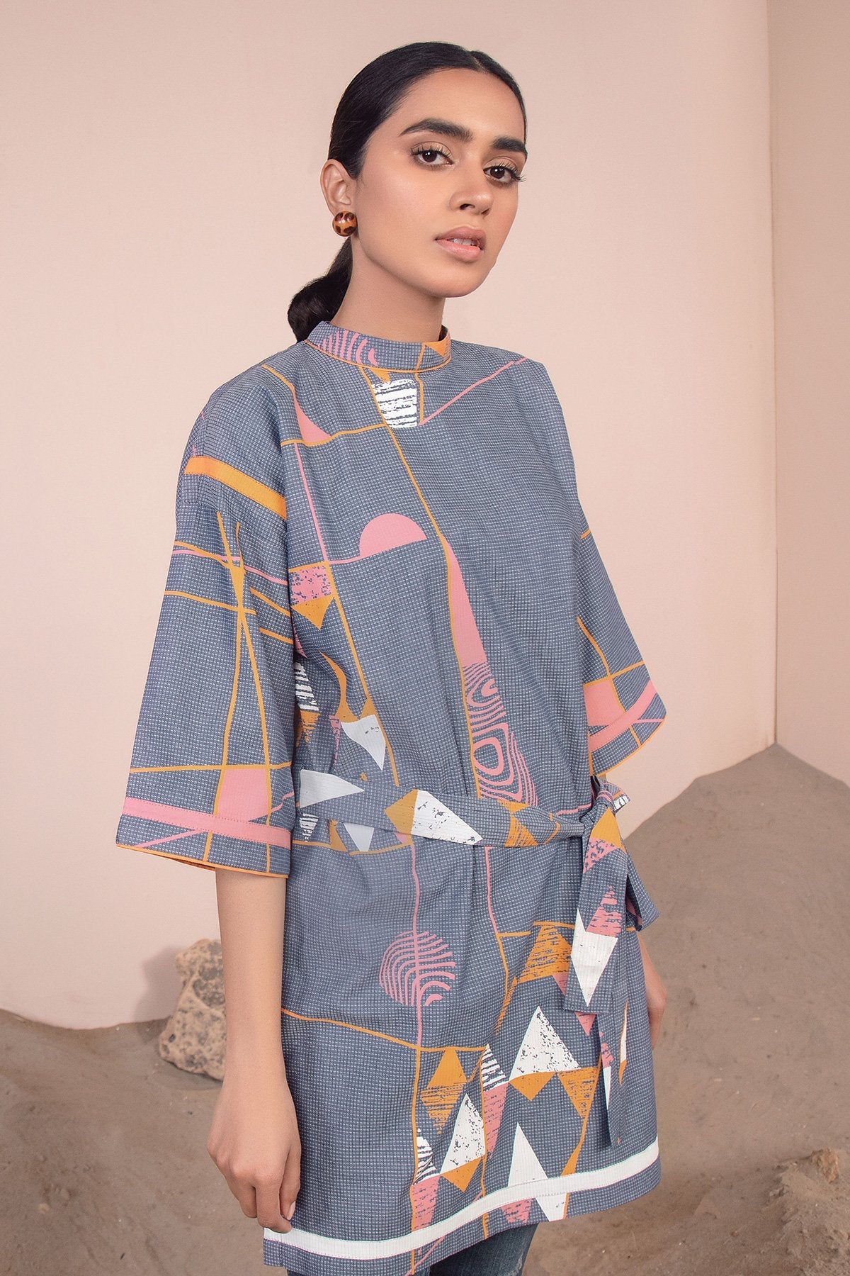 Alkaram - 1 Pc Printed Denim Shirt