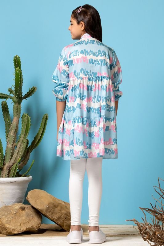 Printed Cotton Satin MAK Girl Kurti