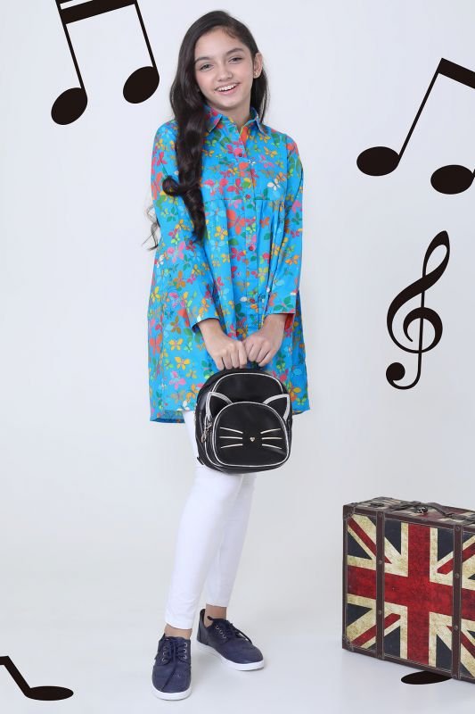 Printed Dobby MAK Girl Kurti