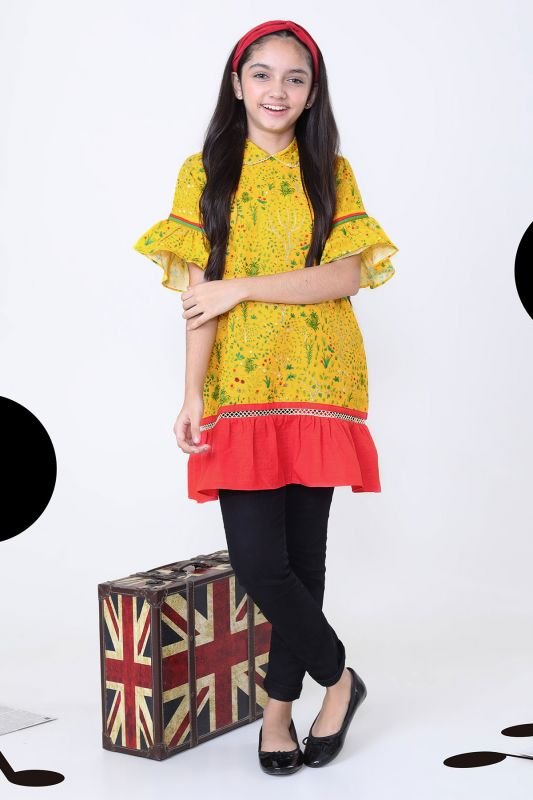 Printed Khaddar MAK Girl Kurti