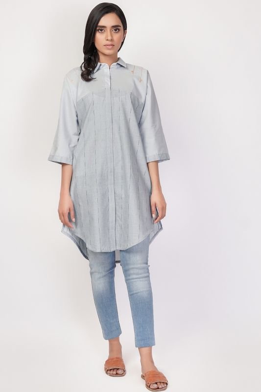Dyed Embroidered Kurti