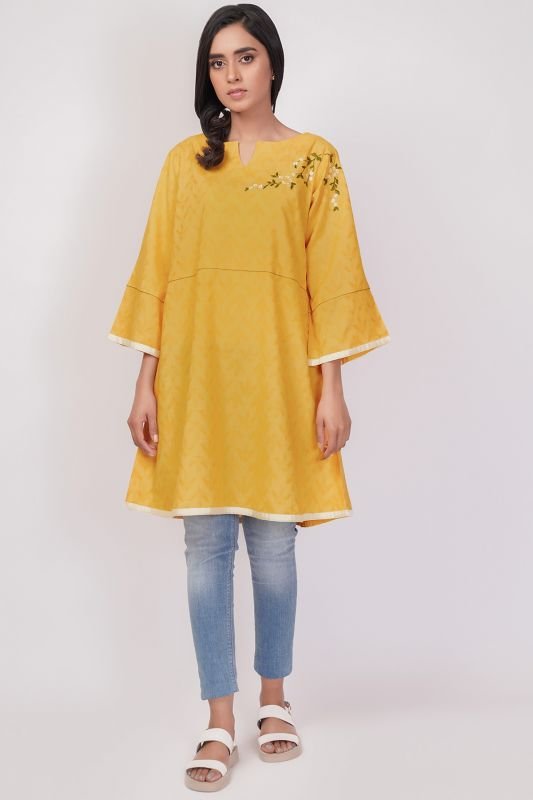 Embroidered Dobby Kurti