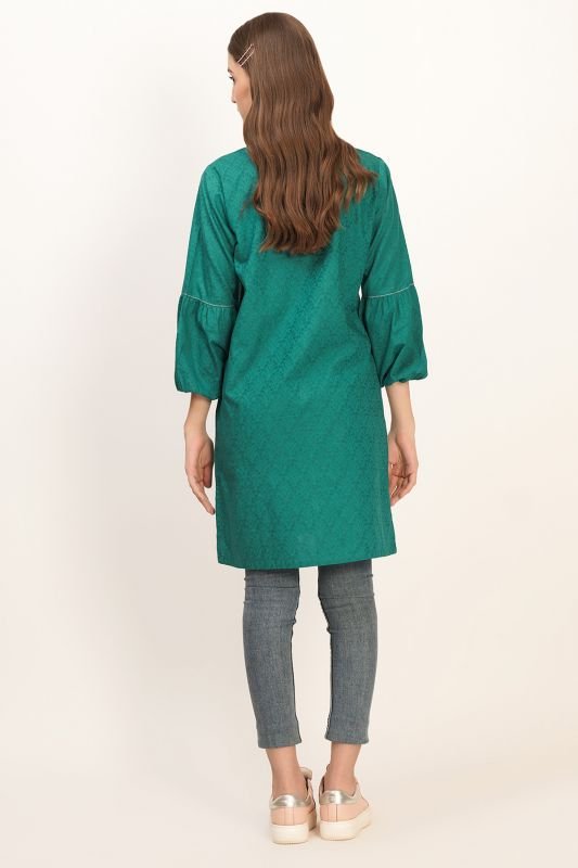 Embroidered Jacquard Kurti