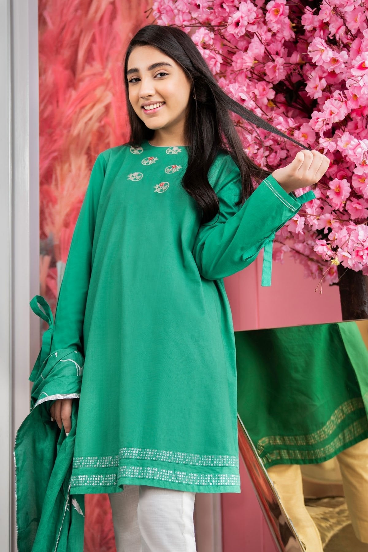 Alkaram - 2 Pc Embroidered Cambric Suit