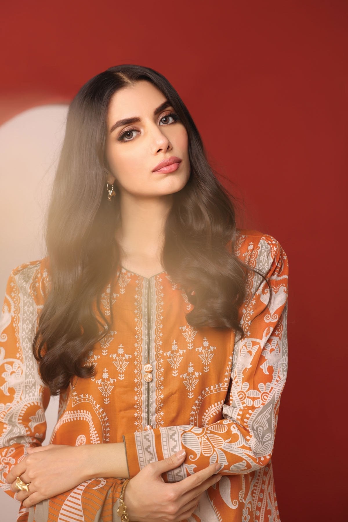 Alkaram - 3 Pc Printed Cambric Suit With Lawn Dupatta
