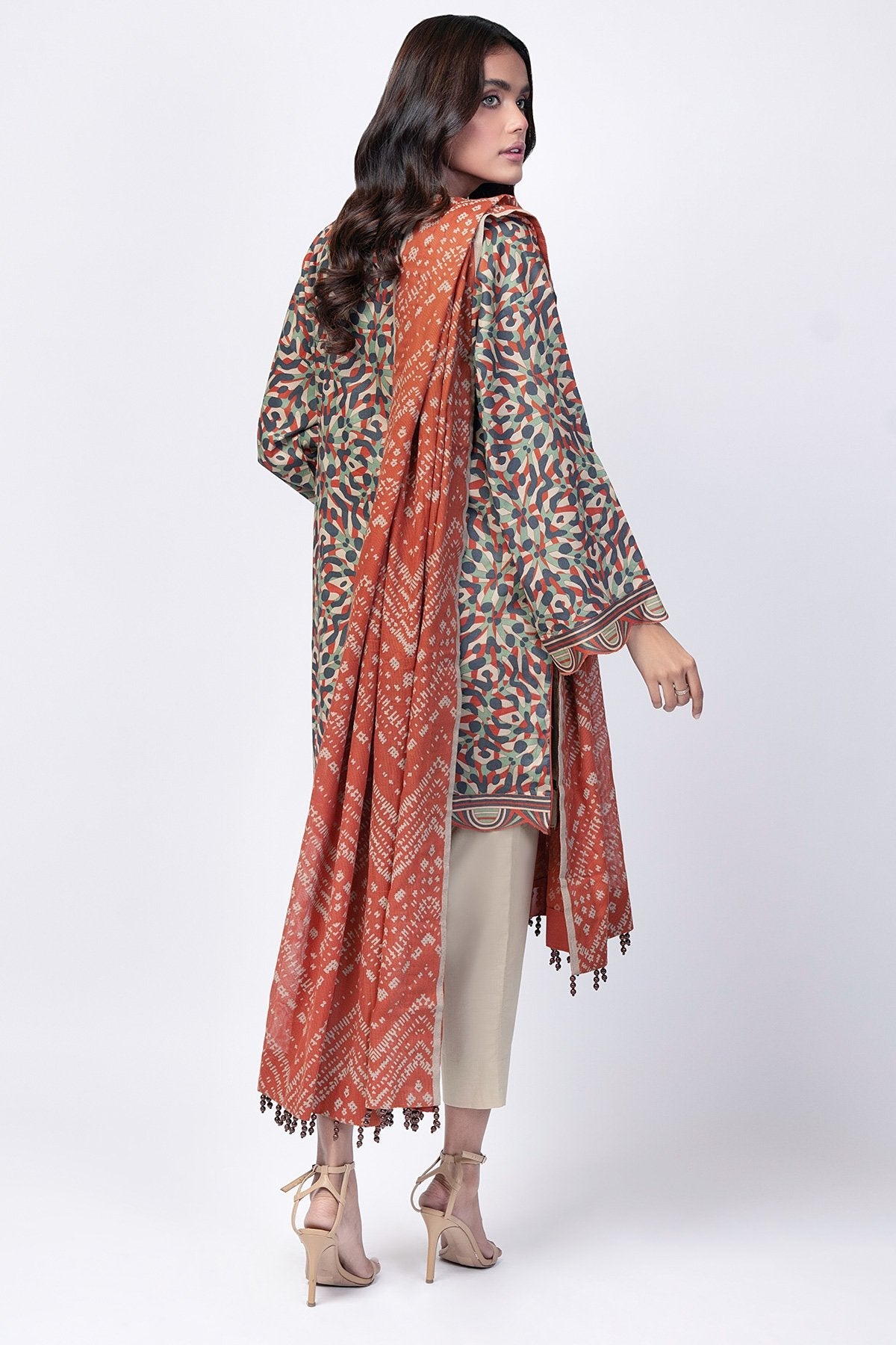 Alkaram - 1 Pc Printed Cotton Net Dupatta