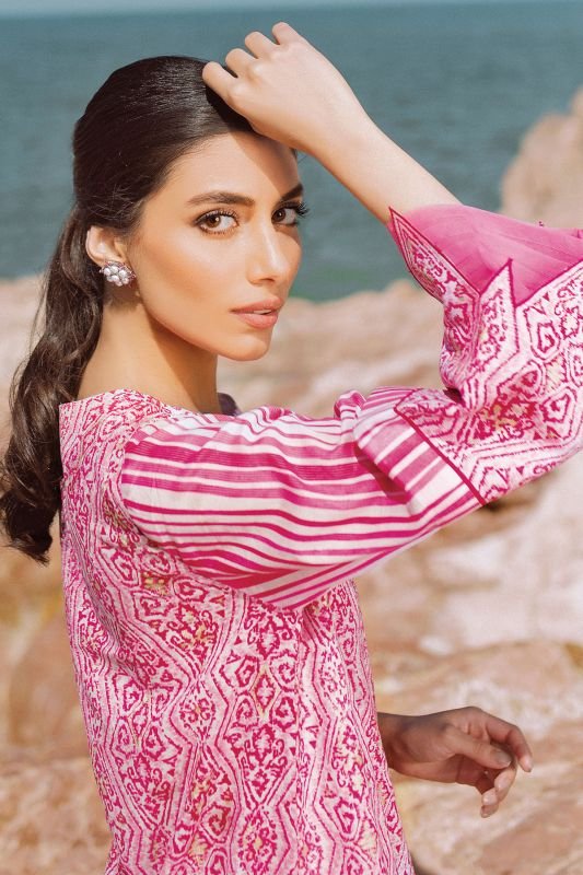 Alkaram - 2 Pc Embroidered Lawn Suit With Cambric Trouser