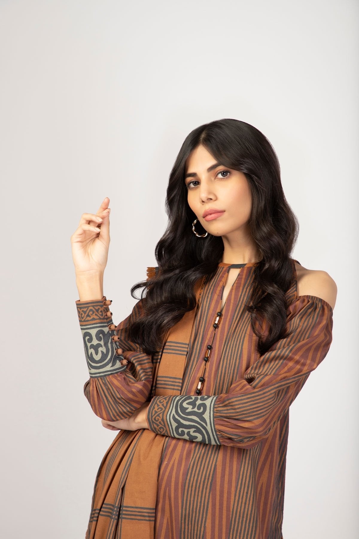 Alkaram - 3 Pc Printed Lawn Suit With Doria Dupatta
