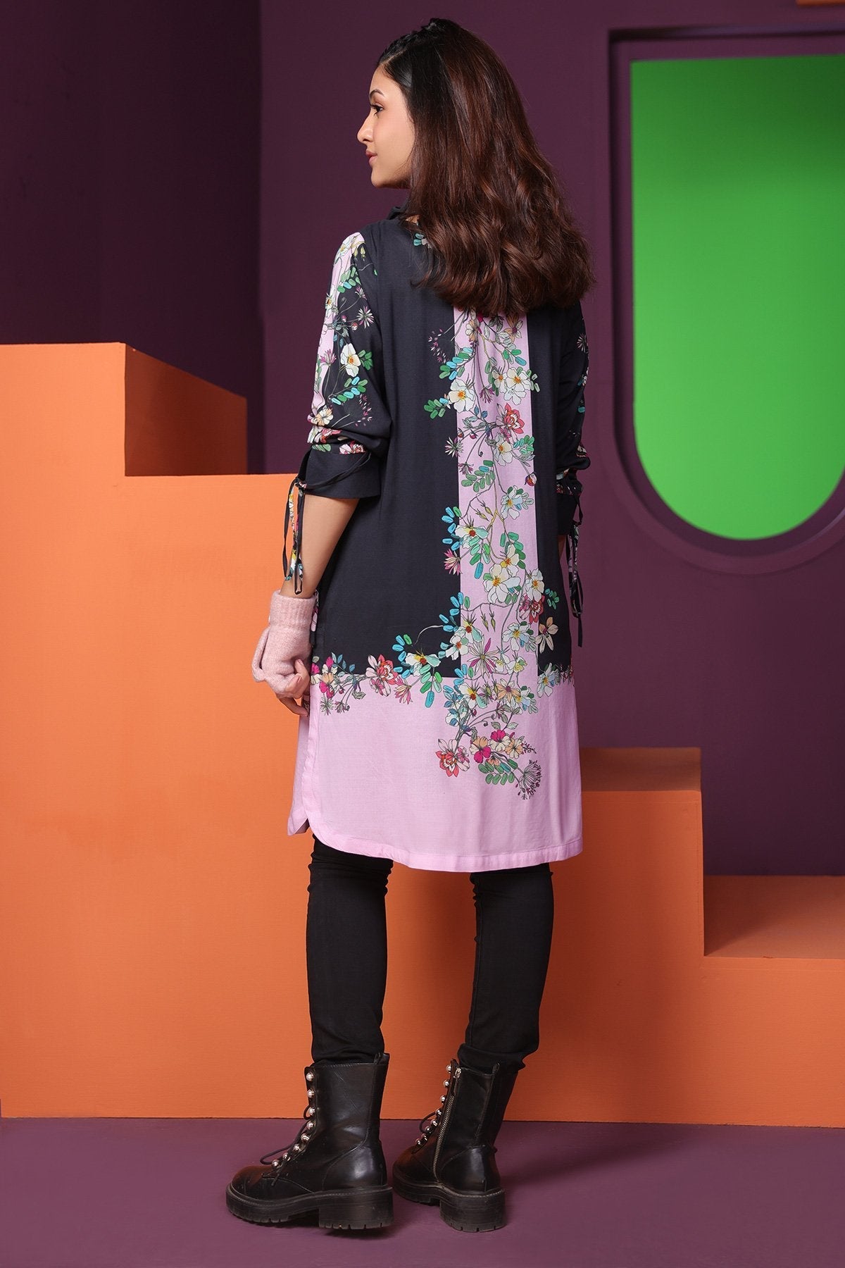 Alkaram - 2 Pc Printed Viscose Shirt With Printed Viscose Stole