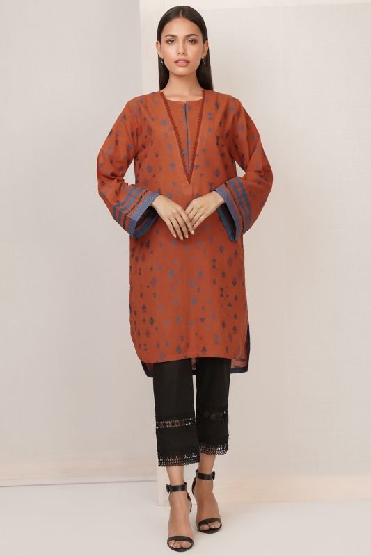 Dyed Jacquard Kurti