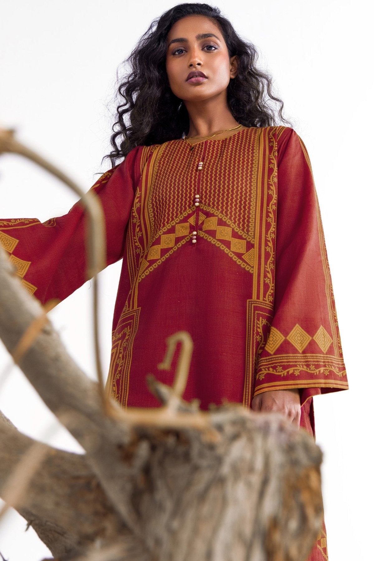 2 Pc Printed Khaddar Outfit