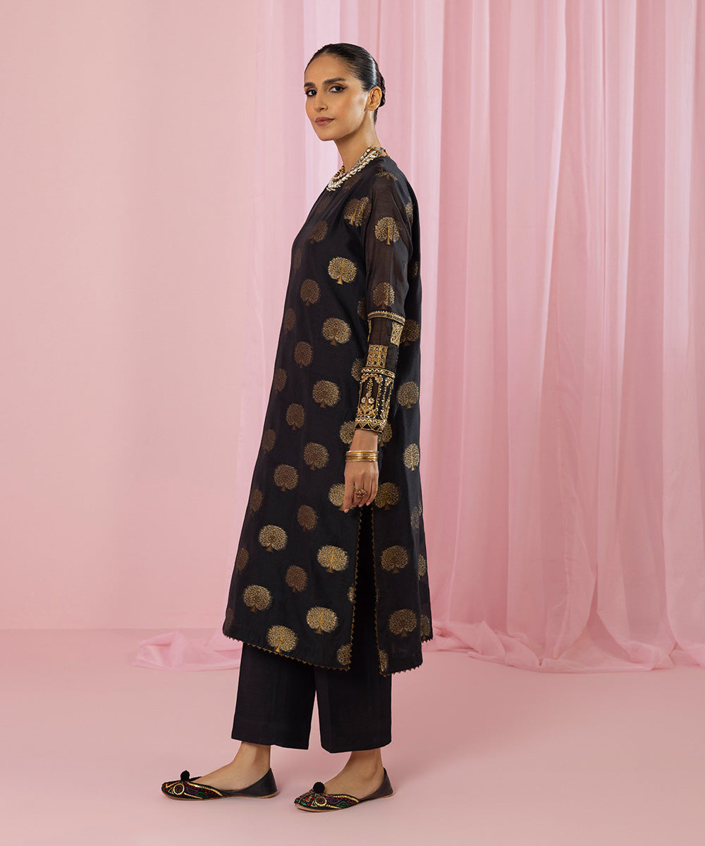 Sapphire - Embroidered Organza Jacquard Shirt