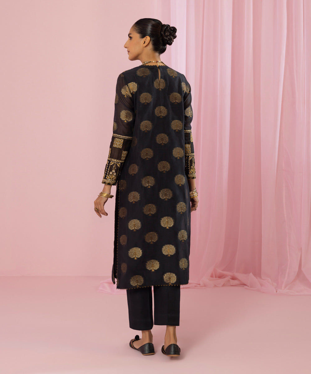 Sapphire - Embroidered Organza Jacquard Shirt