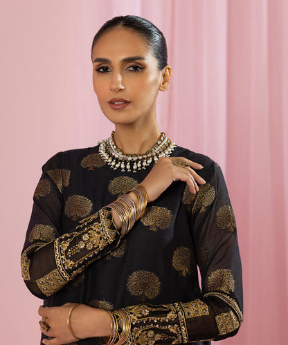 Sapphire - Embroidered Organza Jacquard Shirt