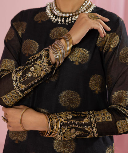 Sapphire - Embroidered Organza Jacquard Shirt