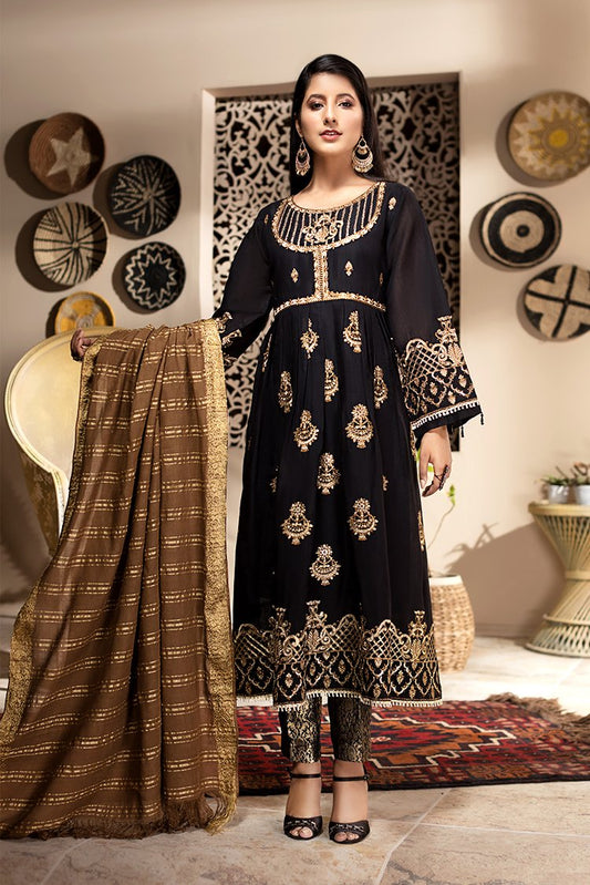Ellena - 3-PC Stitched Paper Cotton Suit