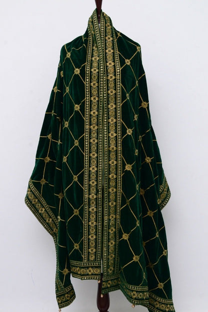 Ellena - Embroidered Velvet Shawl