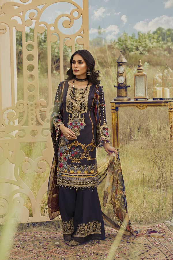 Adan's Libas - Blue Yond Infinity - Silk Karandi Festive Collection