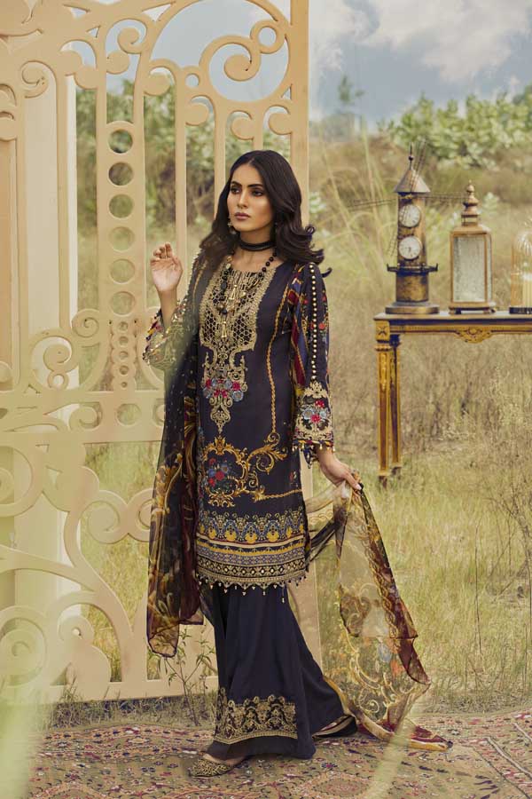 Adan's Libas - Blue Yond Infinity - Silk Karandi Festive Collection