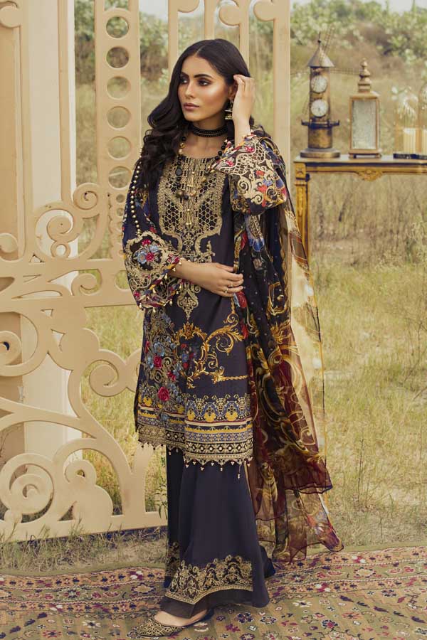 Adan's Libas - Blue Yond Infinity - Silk Karandi Festive Collection