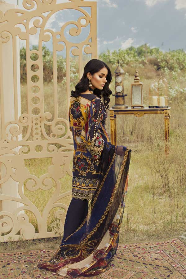 Adan's Libas - Blue Yond Infinity - Silk Karandi Festive Collection