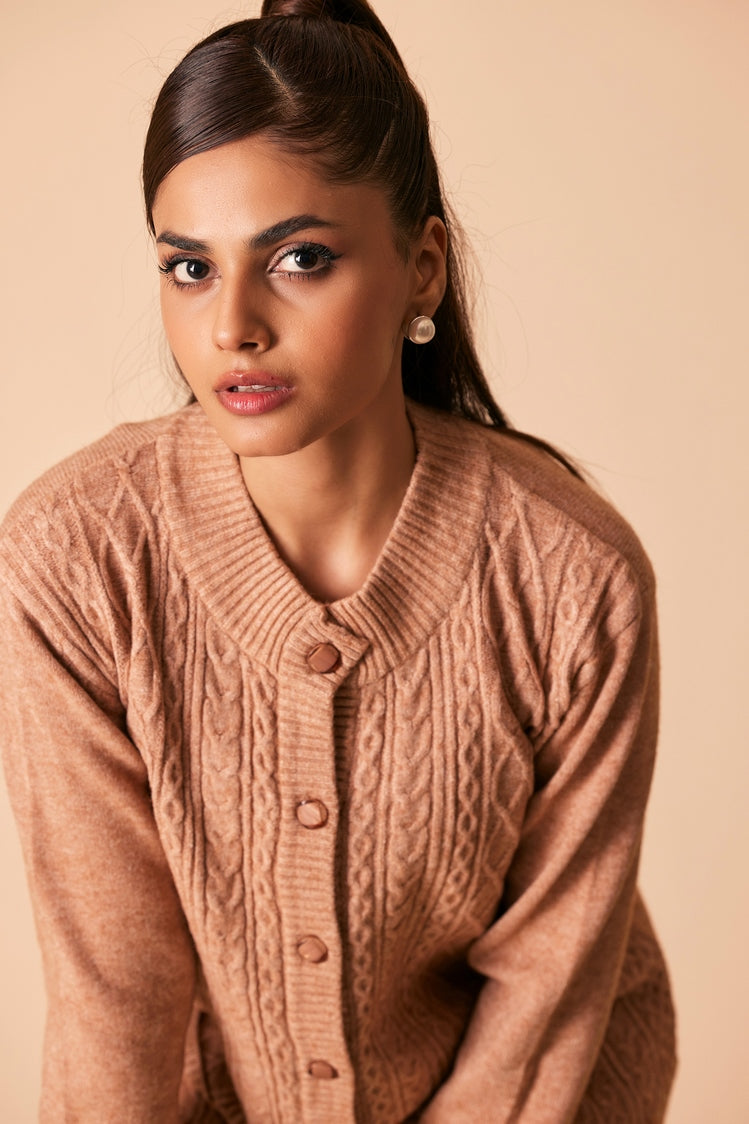 Ellena - Round Neck Cardigan Sweater