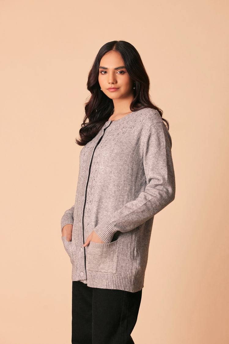 Ellena - Round Neck Cardigan Sweater